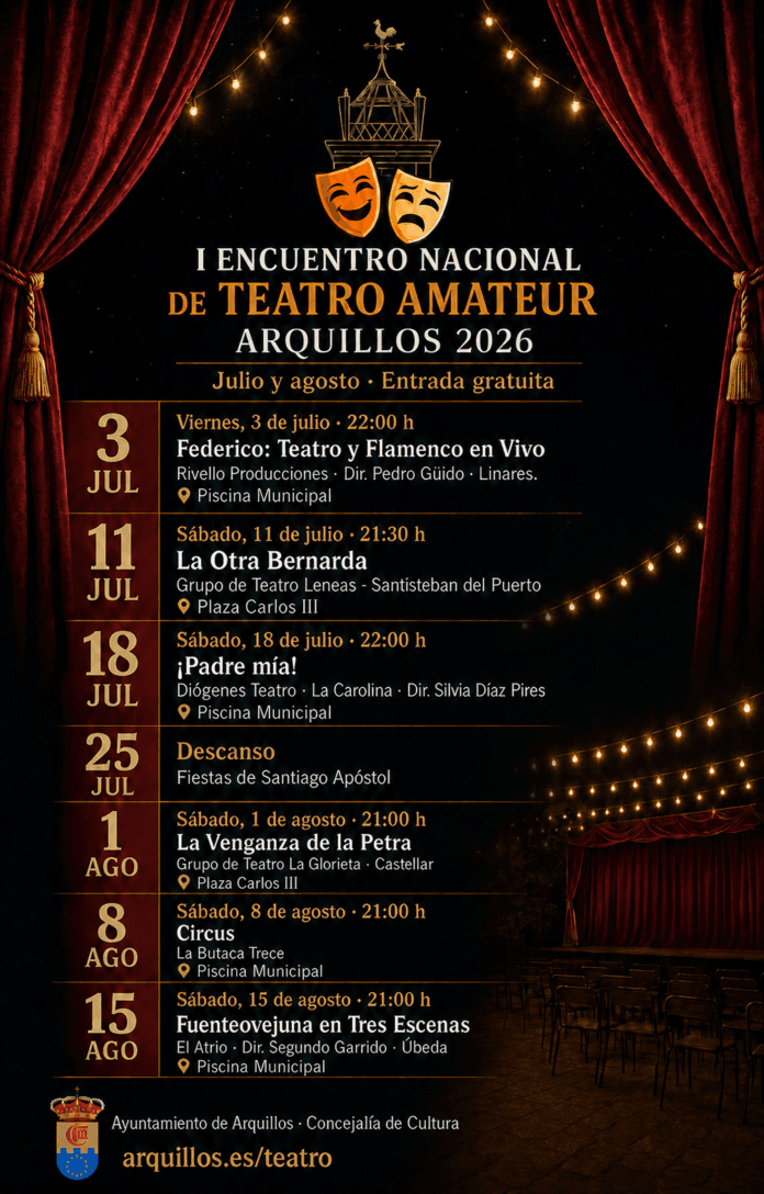 Cartel de I Encuentro Nacional de Teatro Amateur de Arquillos 2026
