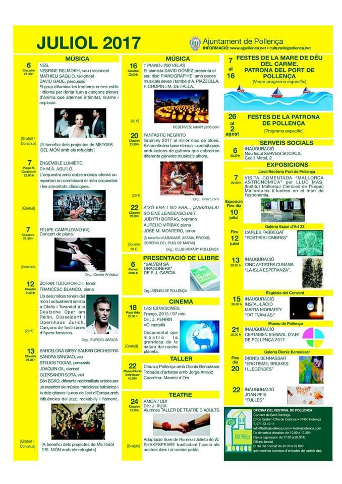 Cartel de Festes de la Mare de Déu del Carme al Port de Pollença