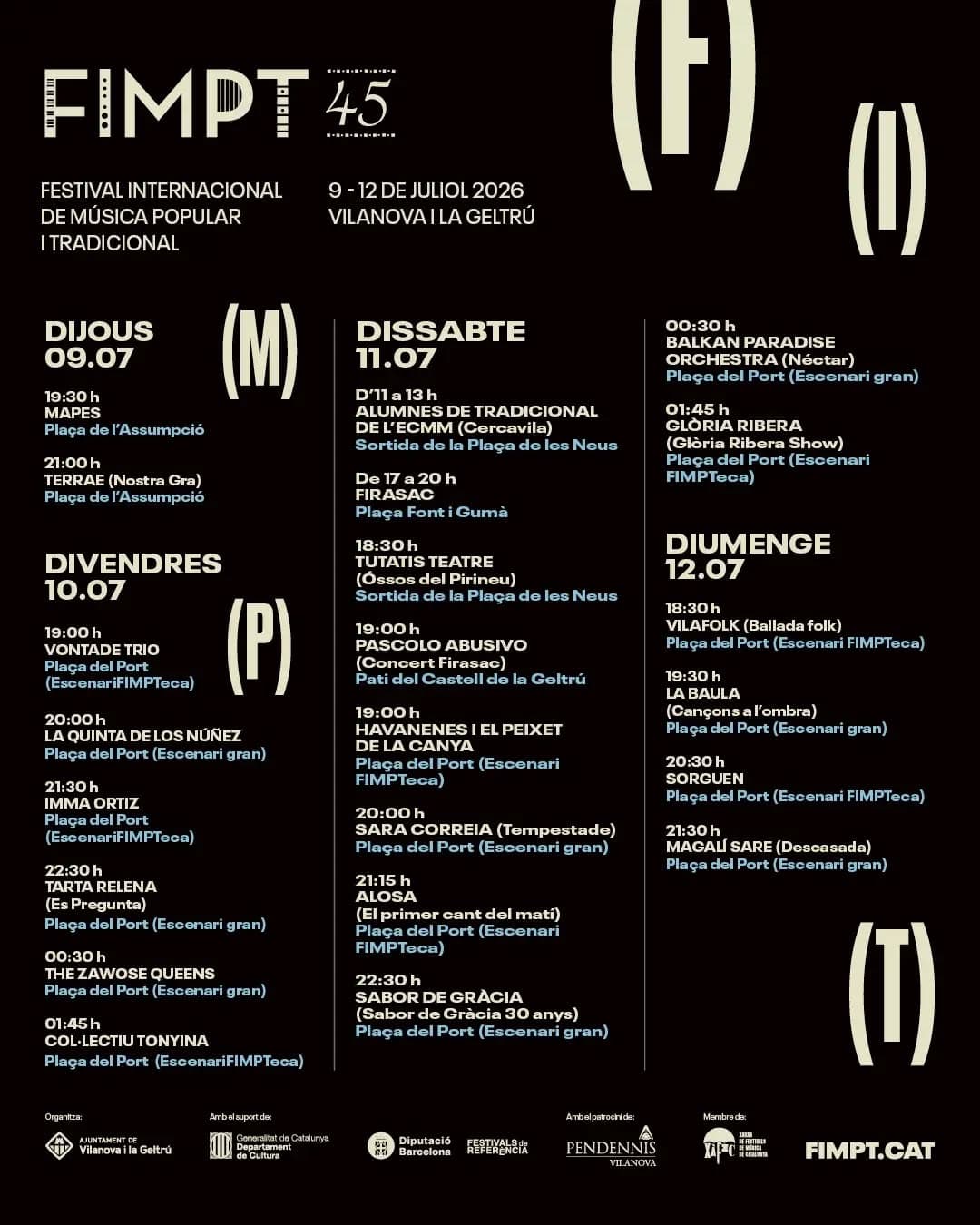 Cartel de FIMPT Festival Internacional de Musica Popular Tradicional