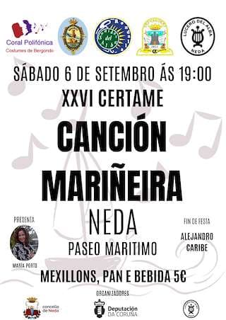 Cartel de XXVI Festival da Canción Mariñeira